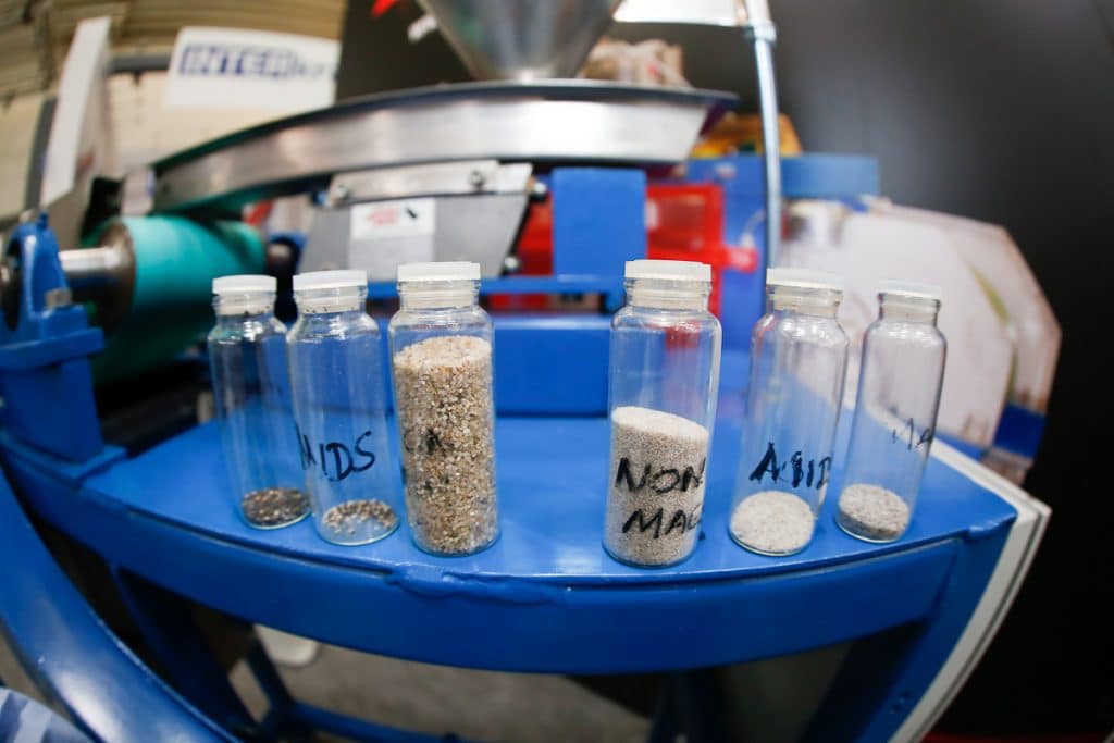 Mineral samples tested on the Rare Earth Roll Magnetic Separator