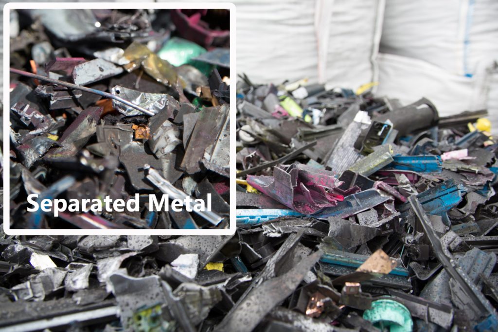 Separated Metal From Shredded Printer Cartridges