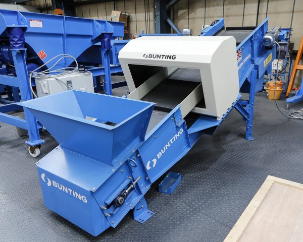 Bunting Shredder Feeder Conveyor and metal detector