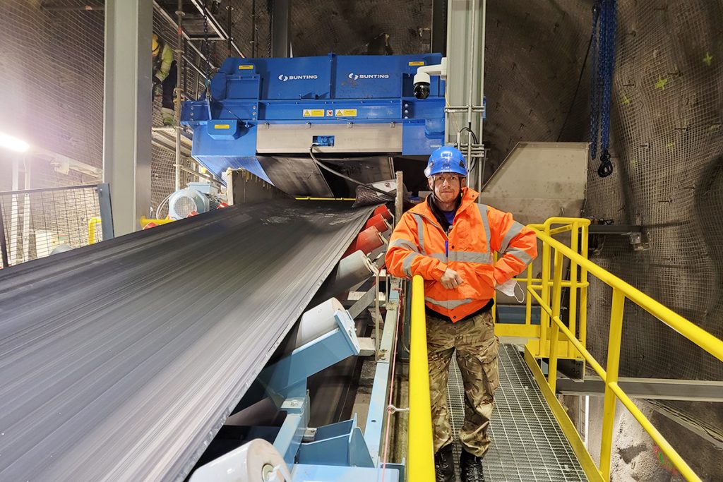Electro Overband Magnet installed in a gold mine