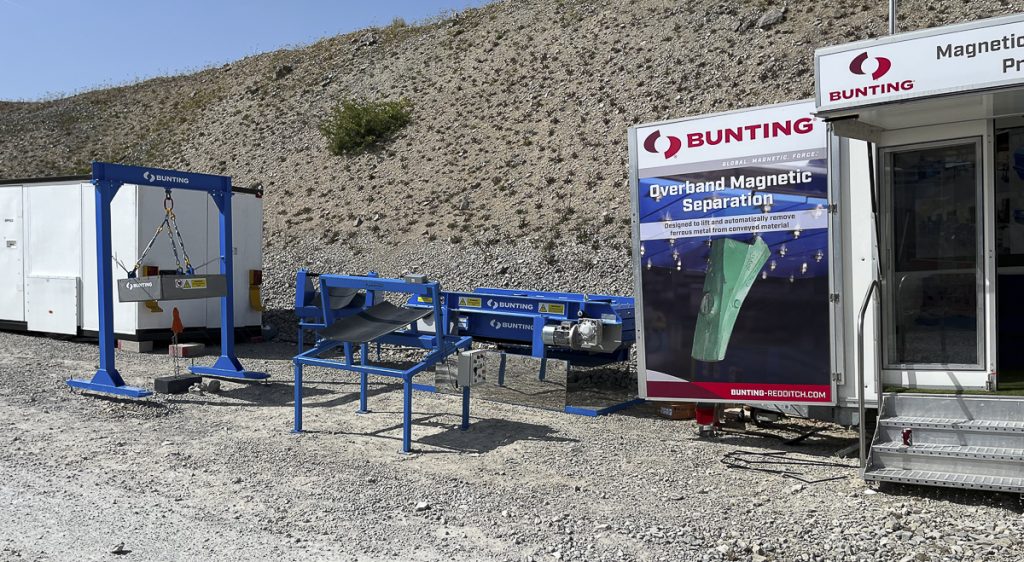 Bunting overband magnetic separation at Hillhead 2022