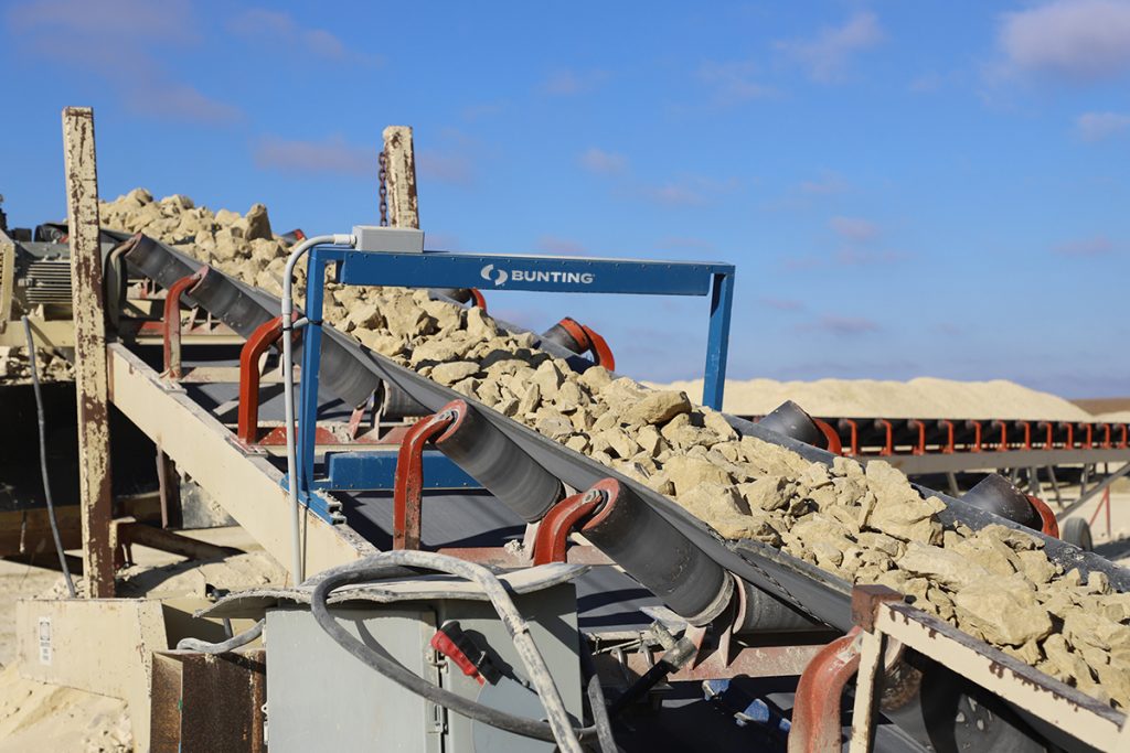 TN77 Metal Detector operating in an aggregate quarry