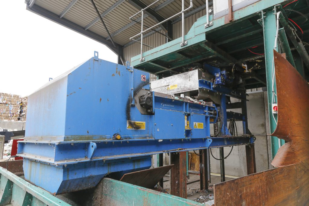 Bunting's Eddy Current Separator in operation at Parry and Evans Recycling plant