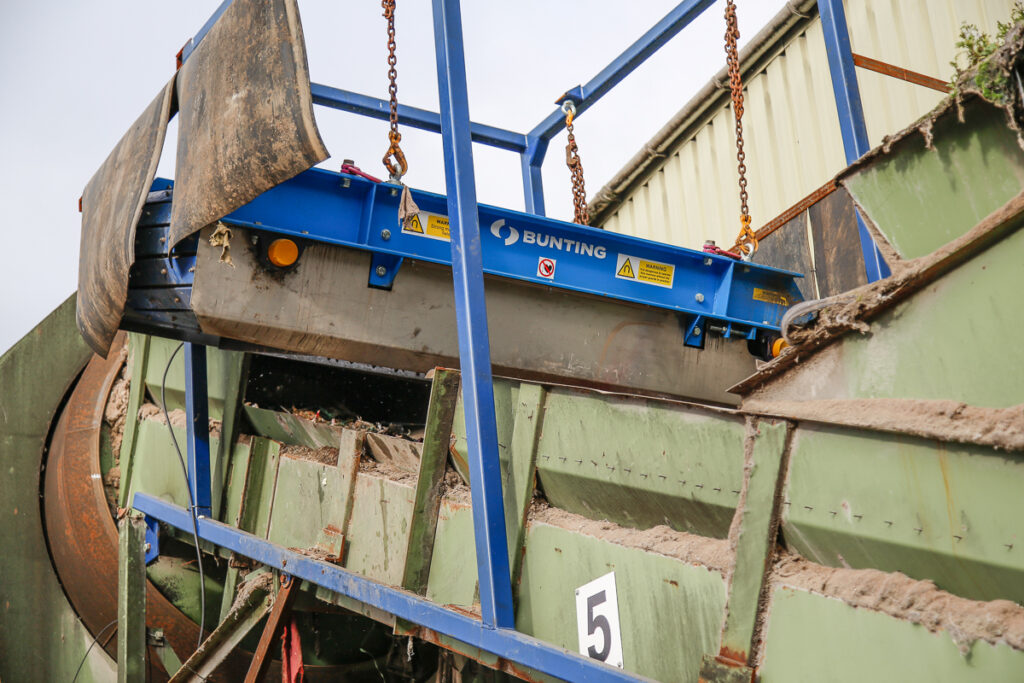 Bunting ElectroMax Overband Magnets at W Maw Recycling in Rotherham