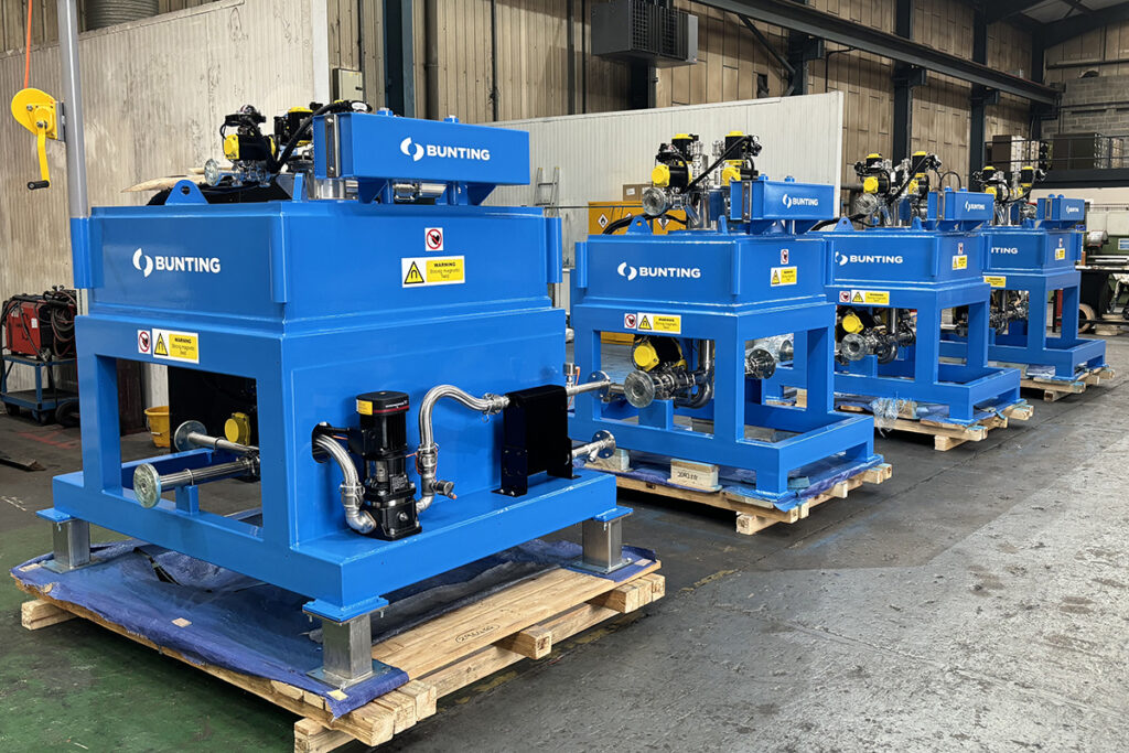 Bunting Electromagnetic Wet Filters in production