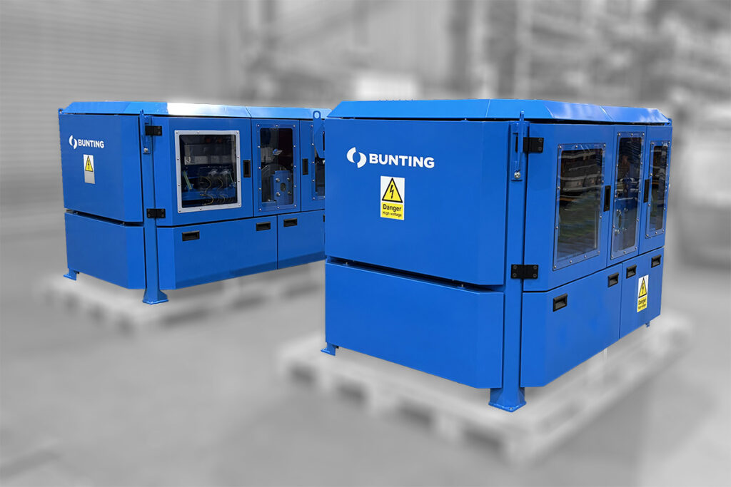 Two Electrostatic separators on pallets ready to be sent to Sircel Ltd in Australia